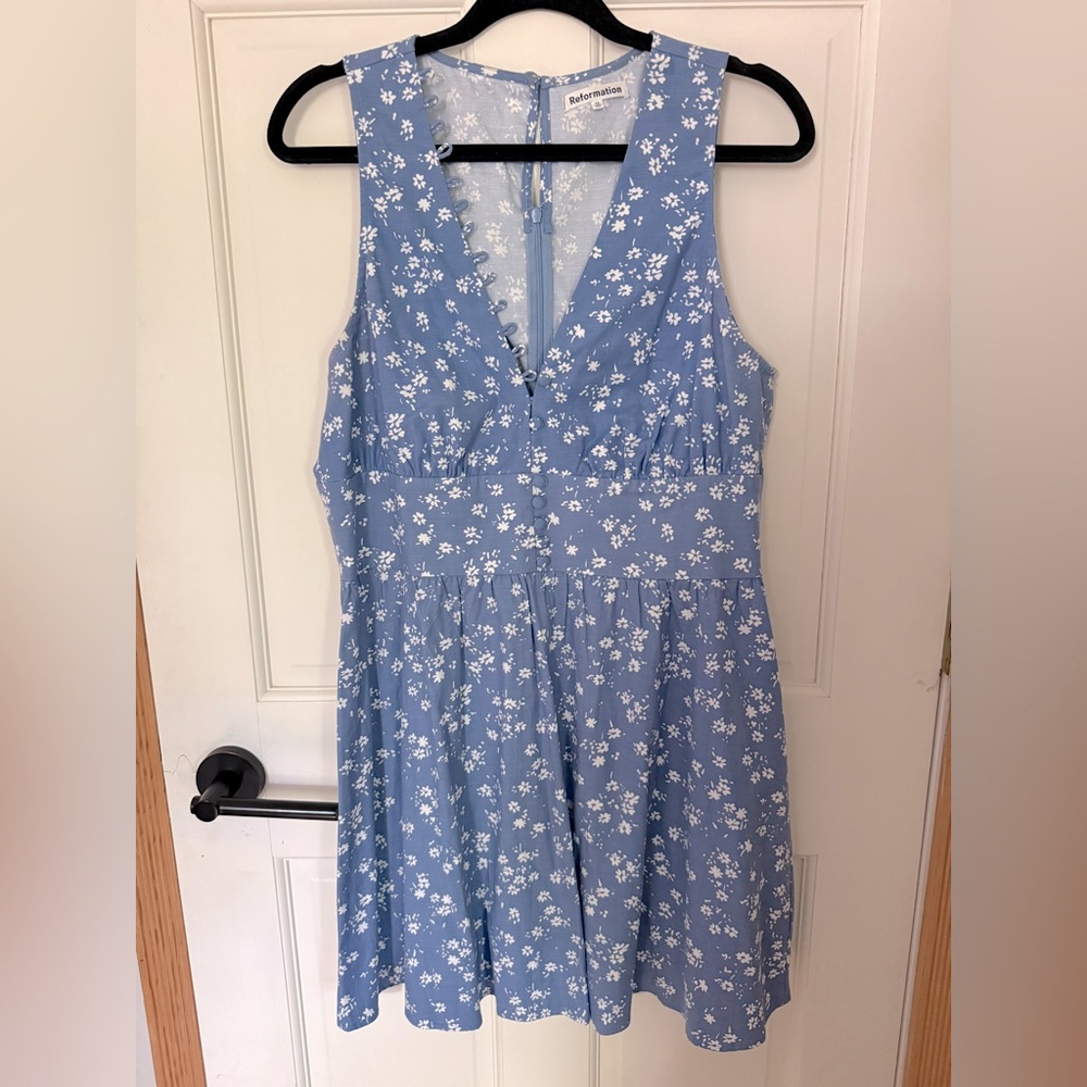 Reformation Isador Dress Mini Linen Dress